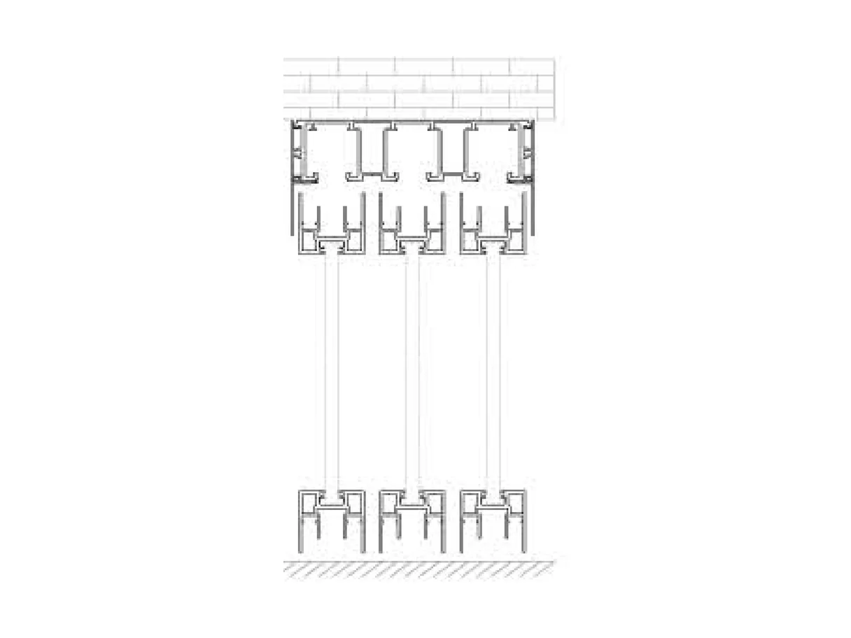 Cross-section drawing of the alternate 40 series three-sash group