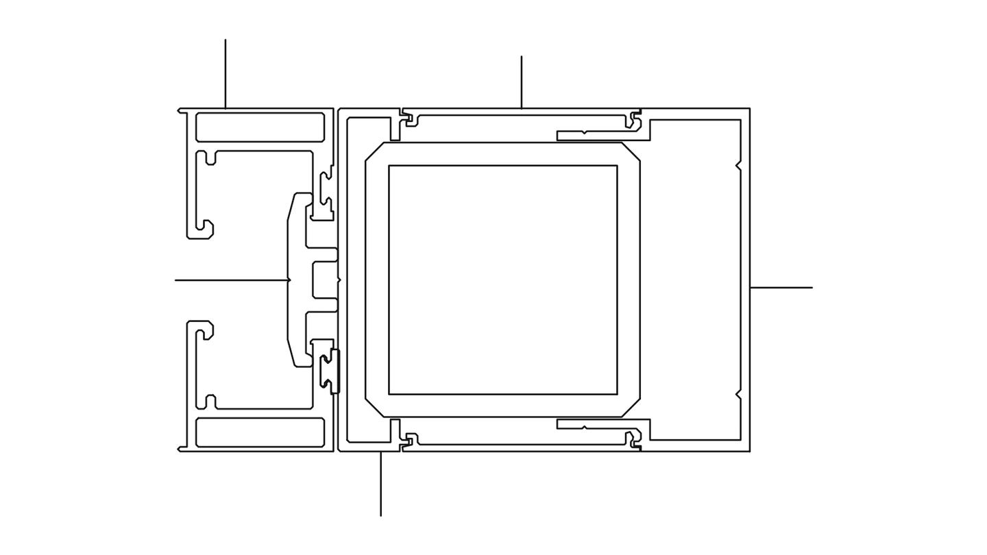 Square section of the aluminium clad steel frame member from the catalogue