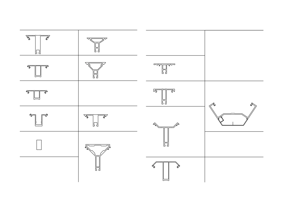 Drawing of the mullion connecting core and splice parts, multiple views