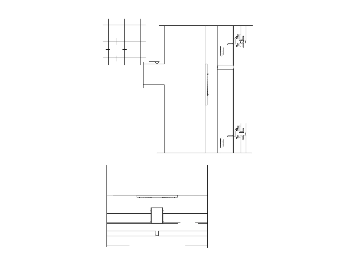 Stone curtain wall node assembly detail with angle steel, embedded plate and bolts from the catalogue