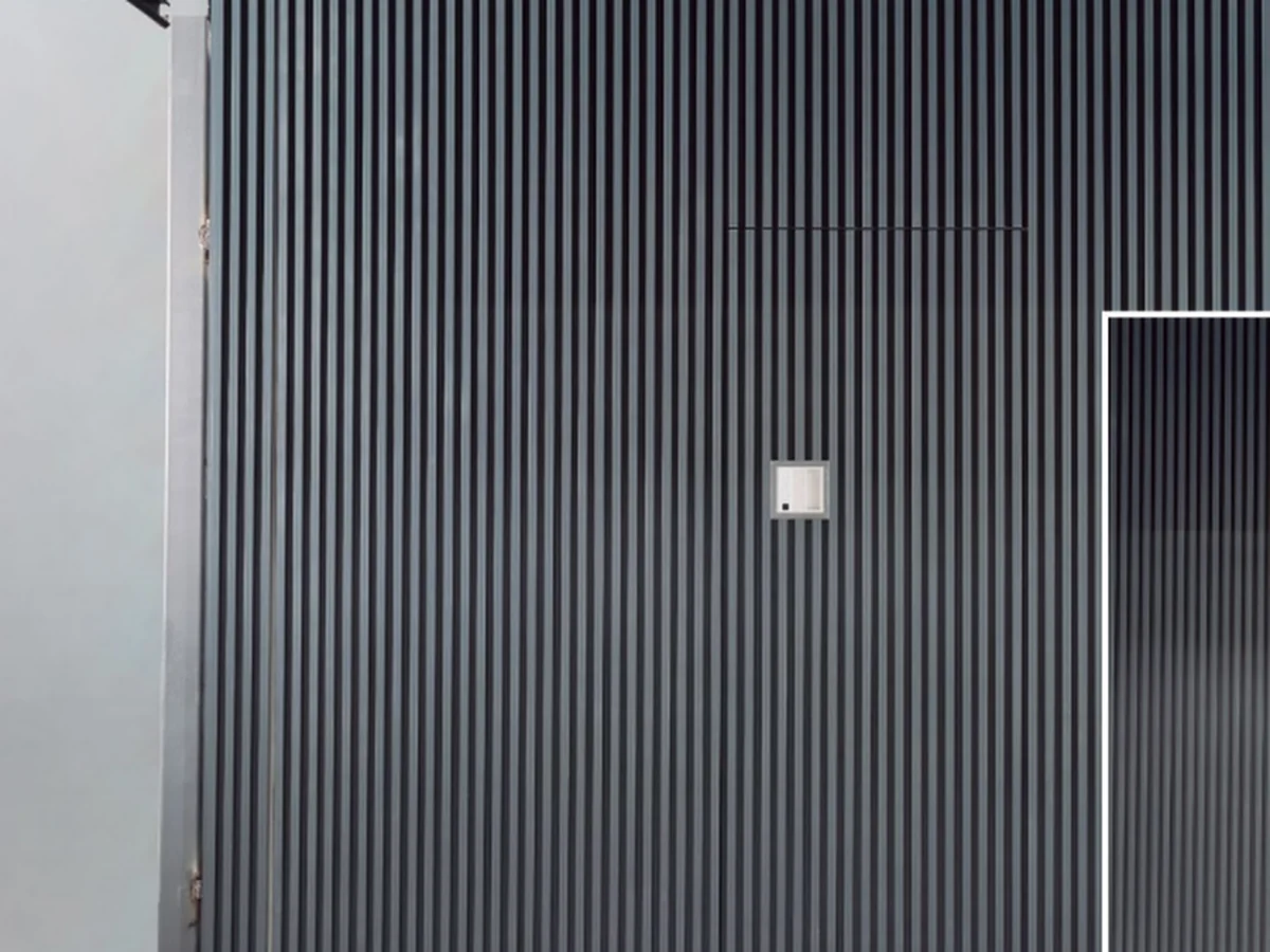 Cross-section drawing of the up and over door panel and stile with dimensions