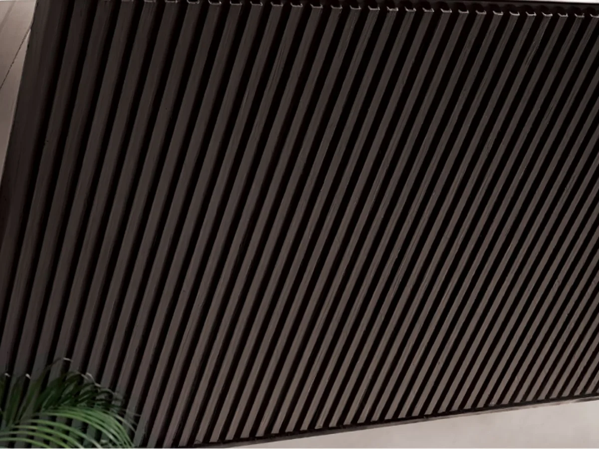Panelled aluminium up and over garage door closing a rendered garage front, design rendering