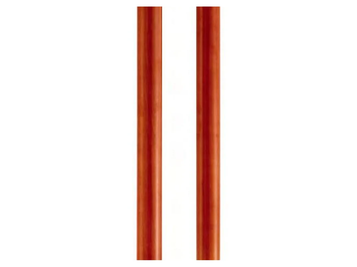 Close-up product shot of the wood panel edge and mount of an aluminium door handle