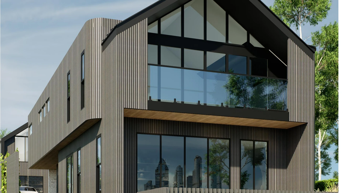 Contemporary Australian house exterior design rendering