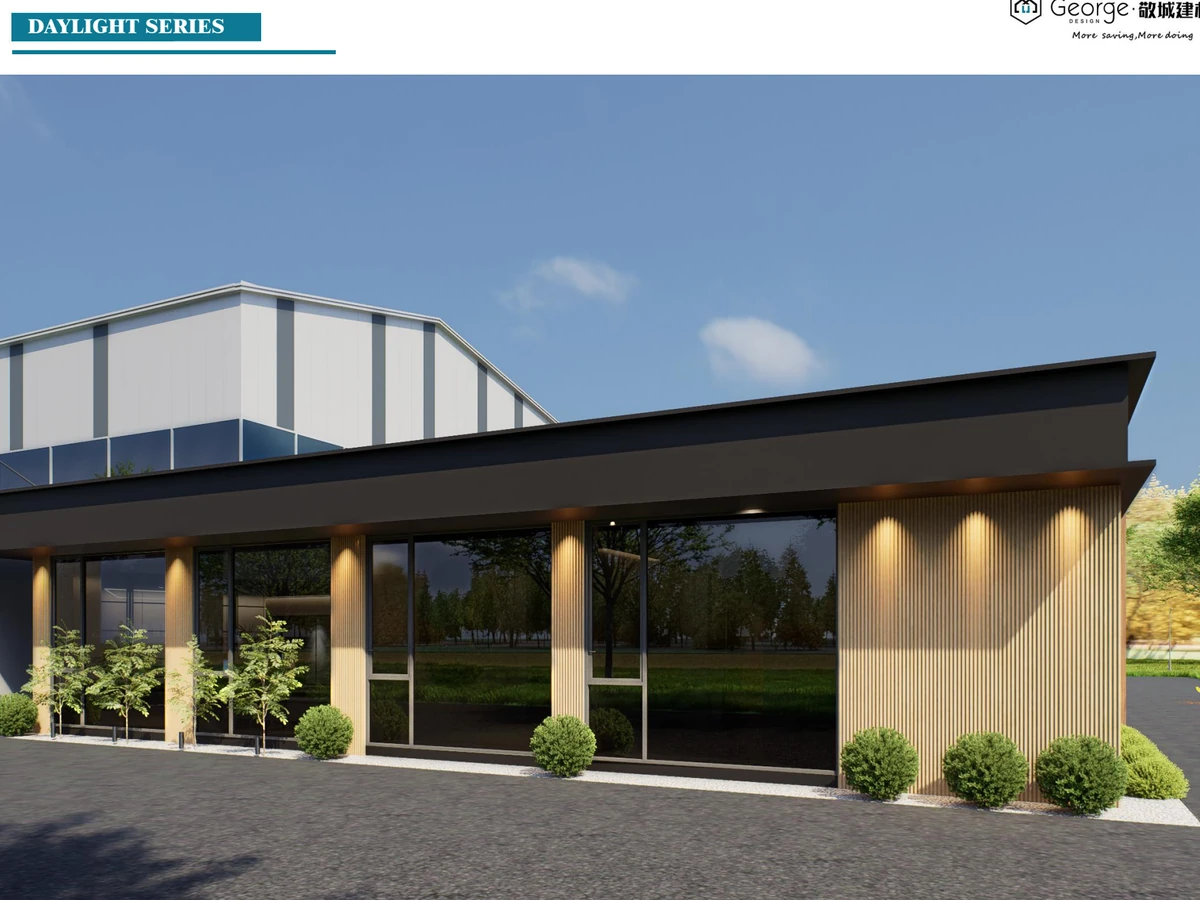 Aluminium window run on a commercial elevation, head line held level across the facade