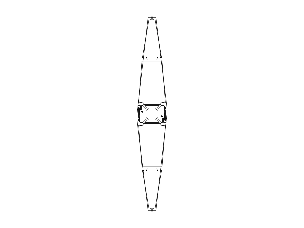 Spar-shaped louver blade section drawn vertical, from the shading catalogue