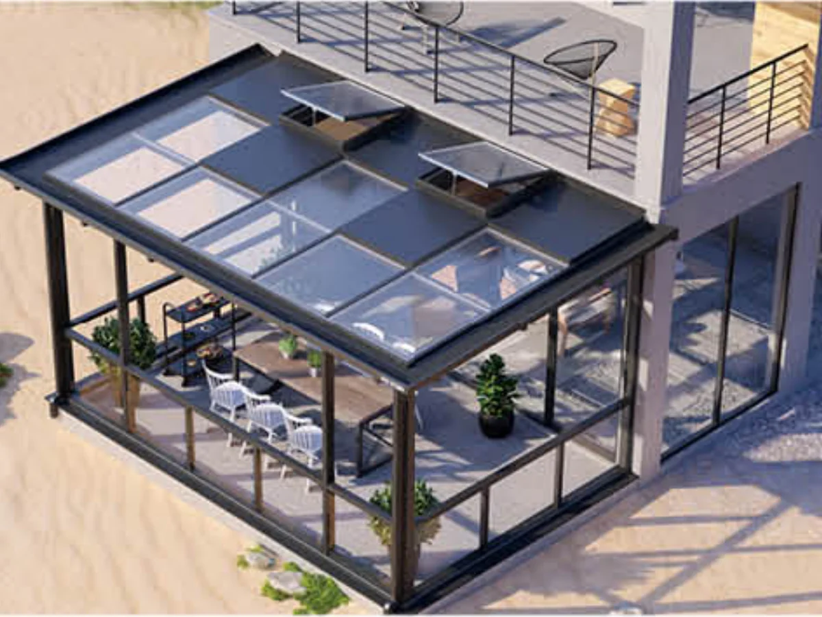 Sunrooms range scene one, catalogue design rendering